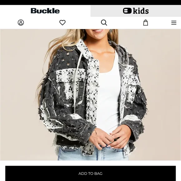 POL Black and White Crochet-Trim Hooded Jacket - Picture 6 of 9